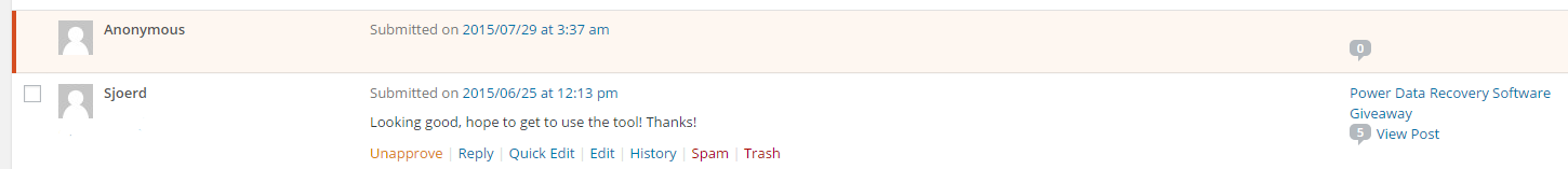 how do i delete my comment on wordpress