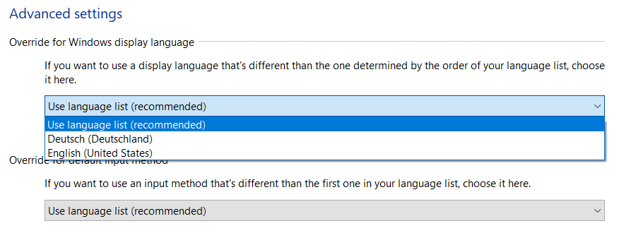 change a language in Windows 10