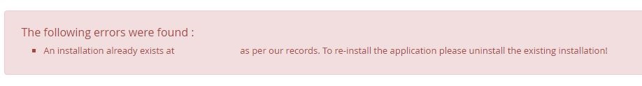 An installation already exists