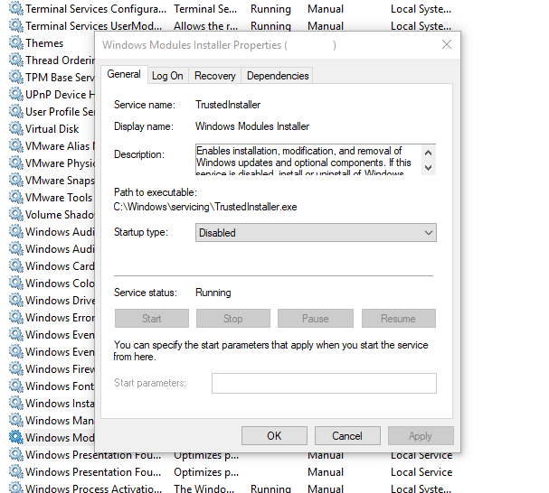 Windows Modules Installer Service