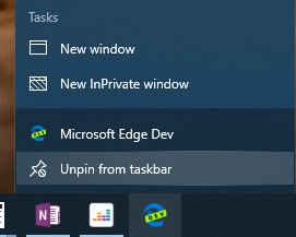 duplicate shortcut in the taskbar