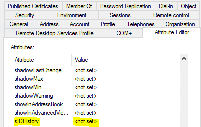 remove sIDHistory from AD objects