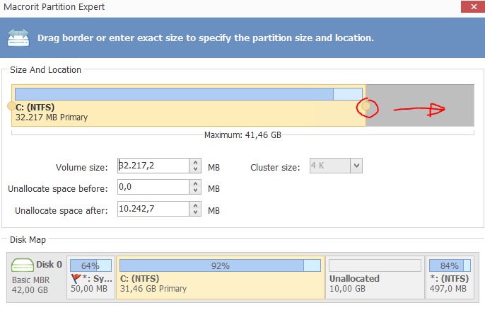 cannot expand disk windows 10 recovery partition