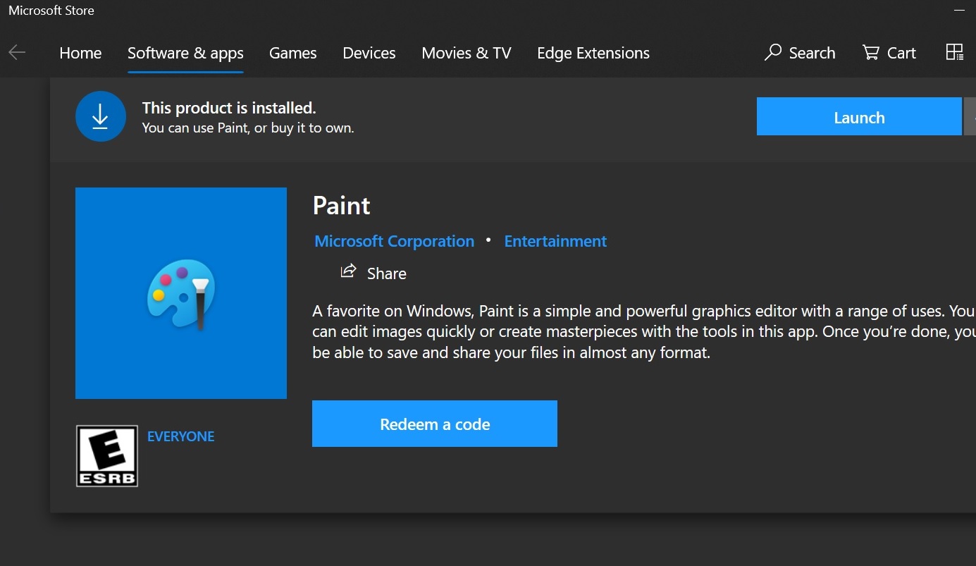 Microsoft Paint finally appears in Microsoft store